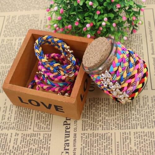 New Fashion 5CM Hair Holders Weave Gold Plated Bowknot Rubber Bands Elastics Girls Tie Gum Hair Accessories