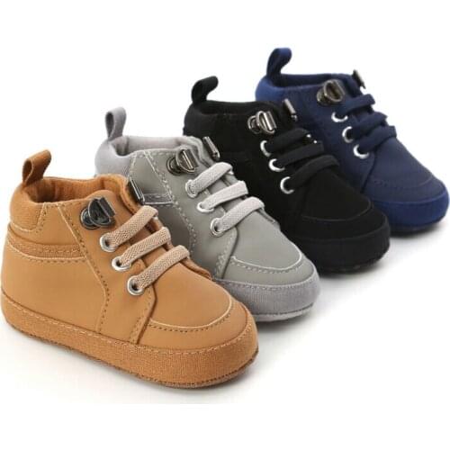 0-18M Baby Boy Shoes Newborn Soft Sole Leather Crib Shoes Sneaker Toddler Winter Autumn First Walkers Black Brown