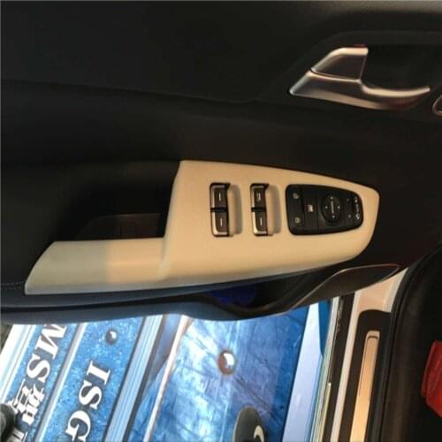 Car Door Armrest Panel Window Switch Lift Buttons Cover Trim For Kia Sportage 4 QL 2016 2017 2018 Interior Decoration Styling