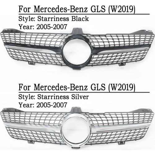 Front Racing Billet Bumper Grille Upper Cover For Mercedes-Benz GLS (W2019) 2005-2007