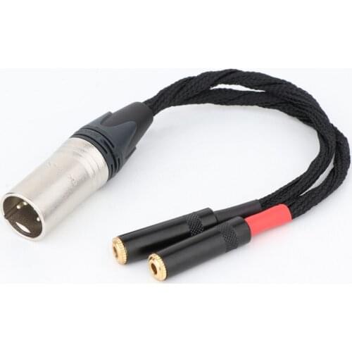 Preffair 1PC 20CM 4pin XLR Balanced Male to Dual 3.5mm Female (Balanced), Headphone Audio Adapter