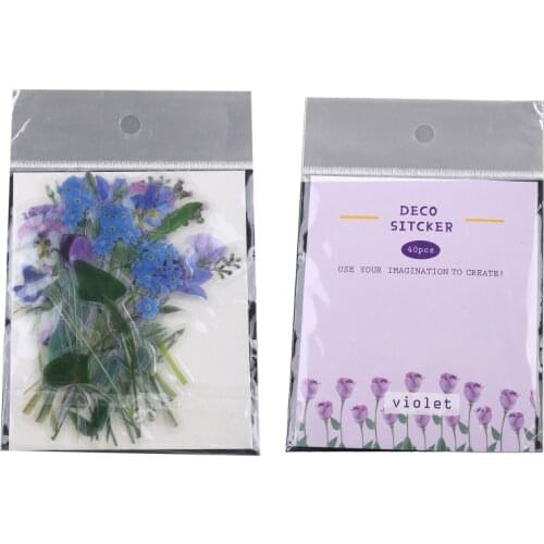 R58E 40Pcs Flower Leave Resin Art Decorative Stickers Kit Artificial Flower Personalized Flower Epoxy Resin Fillings Stickers