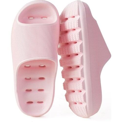 New Mens womens thick bottom leaky bath bathroom slippers summer indoor and outdoor soft bottom drainage quick-drying sandals