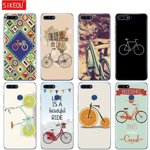 Silicone Cover Phone Case For Huawei Honor 7A PRO 7C Y5 Y6 Y7 Y9 2017 2018 Prime bike bicycle travel