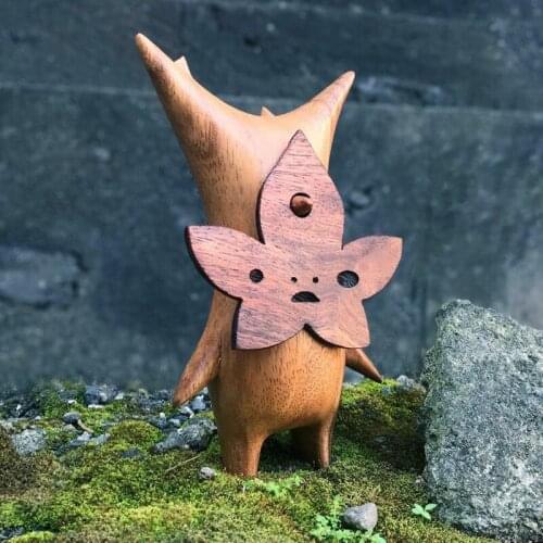 Funny Ornaments Decoration Crafts Korogu Breath Of The Wild Garden Leaf Elves Crafts Wooden Grain Resin Ornaments Free Shipping