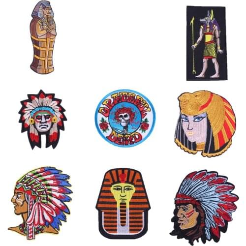 DIY Embroidered Stripe Patch Savage Indigenous Patches Iron On Clothes Sew On Back On Patches For Clothing Stickers Garment