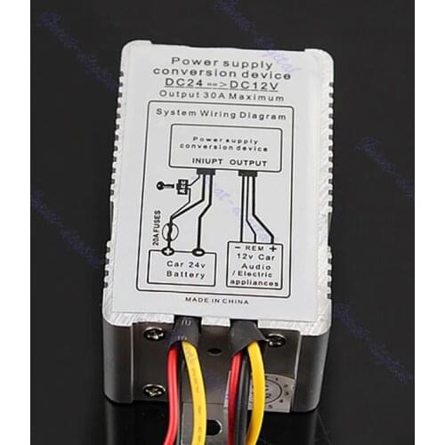 24V to 12V DC-DC Conversion Device Car Power Supply Inverter Converter 30A