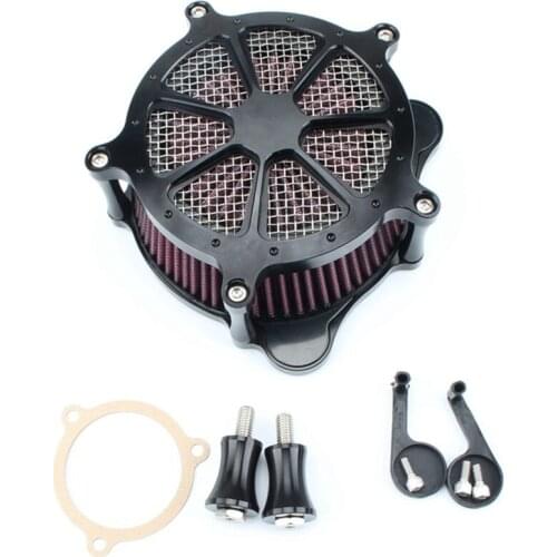 Motorcycle Air Filter Cleaner Intake Filter System Kit Motor Bike for Softail For Touring Street Glide FLHX, Road King