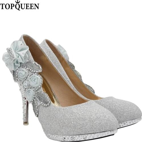 TOPQUEEN-A55 One Piece Clearance Bridal shoes for wedding gowns Dames Super Hoge Party Three-dimensional wedding shoes women