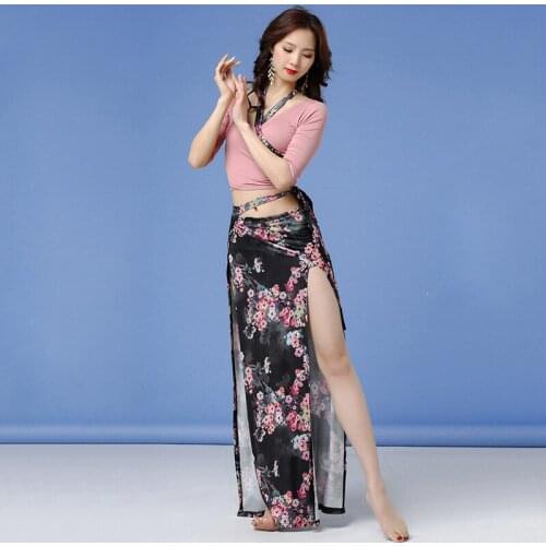 Fairy Belly Dance Clothes For Women Fall Dancer Outfit Two Piece Skirt Set Stage Costume Sexy Oriental Dance Wear JL1892