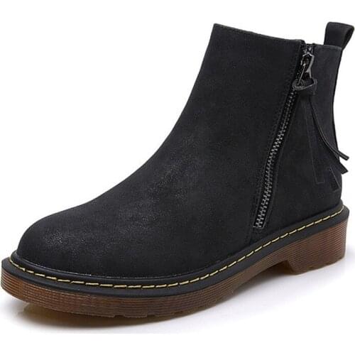 2020 Winter Large Size Womens Casual Shoes Fashion Comfortable Side Zipper Slip Warm Plus Velvet Classic Wild Models B18