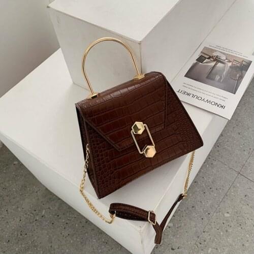 PU Leather Crossbody Bags for Women 2020 Fashion Metal Womens Zipper Shoulder Bag Stone Pattern Solid Color Small Square Bag