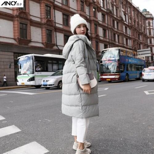 Women newest long hooded duck down jacket female fashion warm slim clothes European and American lady popular winter jackets