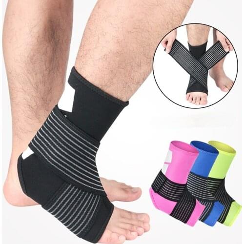 1Pcs Ankle Compression Leg Strap Ankle Support Brace Elastic Protection Foot Bandage Sprain Prevention Sport Fitness Guard Band