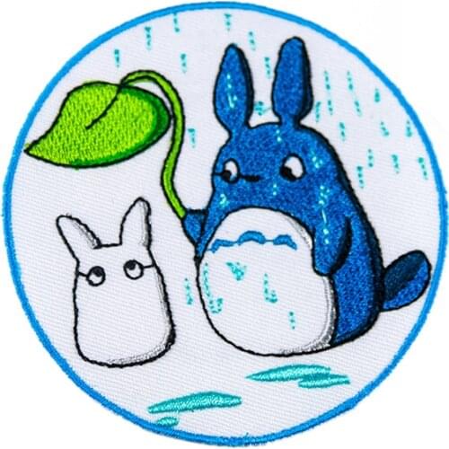 1PCS Cartoon Totoro Animals Patch DIY Embroidery Applique Iron On Patches For Clothes Stickers Decoration Sewing Accessories