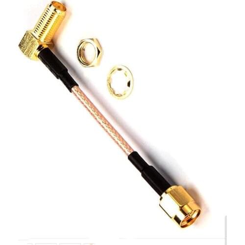 10pcs/lot FPV 10cm Extension Cable SMA Male to SMA Female Right Angle Cable RG316