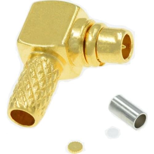 10pcs MMCX Male Right Angle RF Connector For RG316 RG174 Cable