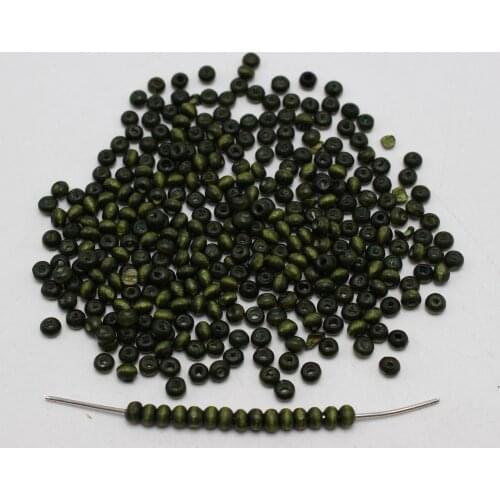 1000 Dark Green 4mm Round Wood Seed Beads~Wooden Spacer Beads