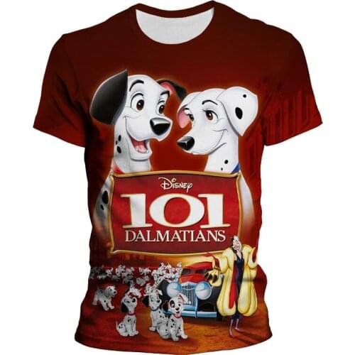 101 Dalmatians Cartoon Anime Clothes For Boy Girl Kids Summer Disney 3D Printed Women T Shirt Fashion Streetwear Mens T-shirts