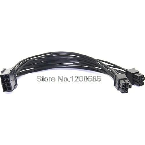 1x Female PCI Express 8 Pin Power to 2x Male PCI-E 6 Pin Power Splitting Adapter Cable