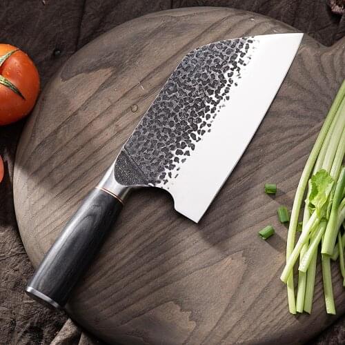 2020 Handmade Forged Chef Knife Butcher Chopping Knife Steak Chicken Bone Kitchen Knife Camping Hunting Outdoor Tools Accessory