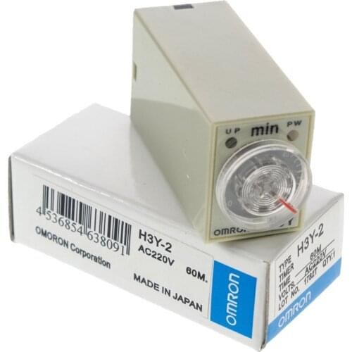220VAC H3Y-2 Power On Time Delay Relay Solid-State Timer 1.0~60Min DPDT & Socket