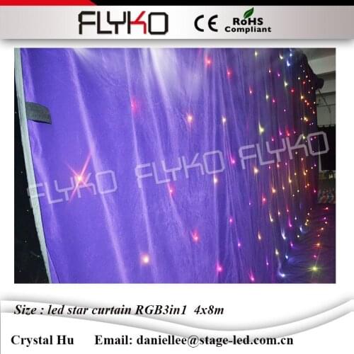 4*8m High quality LED flexible curtain for stage backdrops led star curtain used stage curtains for sale