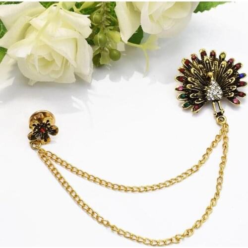 5Pcs/lot Peacock Brooches Pins For Women Suit Clips Girl Alloy Pins Crystal Rhinestones Brooch Pins Boho Fashion Jewelry Gift