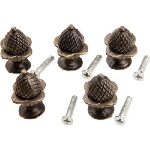 5pcs Metal Handle Pull Knob 30*23mm Antique Bronze Single Hole screw Drawer Cabinet Dresser Cupboard Wardrobe Furniture Hardware