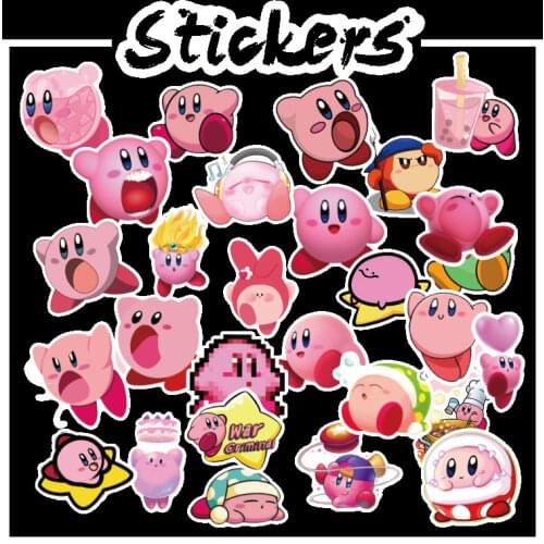 50pcs Kirby Stickers Dream Land The Amazing Mirror Notebook Helmet DIY Creative Waterproof Suitcase Cartoon Decoration Decals
