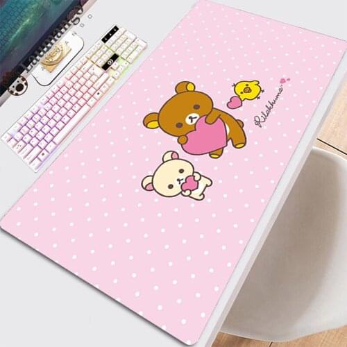 Anime Mouse Pad Company Mousepad Gamer Keyboard Mat Deskmat PC Gaming Computer Diy Large Mouse Pad Kawaii Cute Korilakkuma Pads