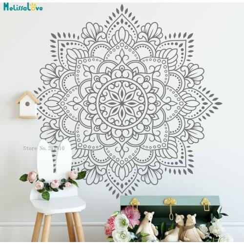 Large Size Mandala Wall Art Sticker Vinyl Decal Home Decoration Meditation Yoga Art Bohemian Removable Décor YT3960