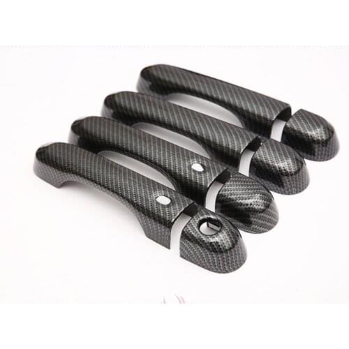 Carbon Fiber Color handle Cover Door Handle Outer Bowls Moulding Trim With Smart hole 2015-2018 For Jeep Renegade Accessories