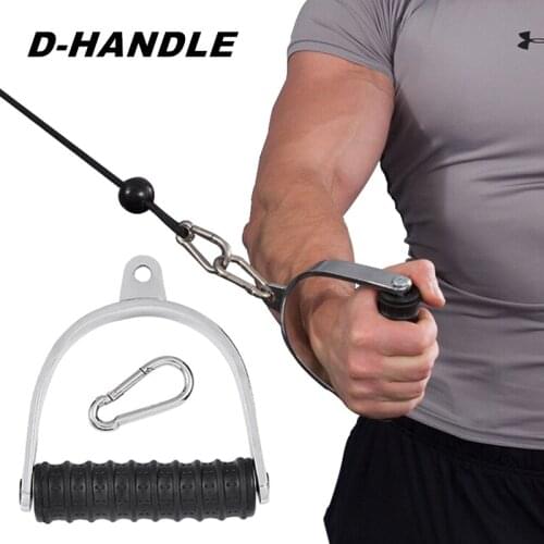 D-Handle with TPR Handgrips Heavy Duty for Cable Machine Attachments Accessories Pull Down Fitness Home Gym Workout Equipment