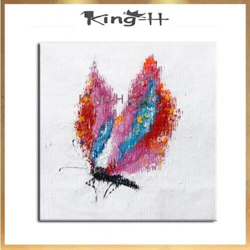 Grueso proveedor superior venta al por mayor de alta calidad abstracto mariposa pintura al óleo sobre lienzo hecho a mano maripo