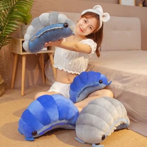 Simulation Watermelon Woodlouse Plush Toy Insect Pillow Lunch Break Pillow Funny Insect Doll Oniscidae Plush Toy