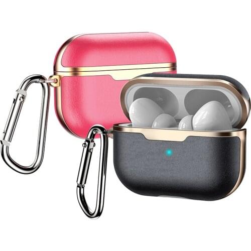 PU Leather Case For Airpods Pro Drop Protection Case Cover For Airpods 3 With Keychain Hook Up TWS Pro funda coque