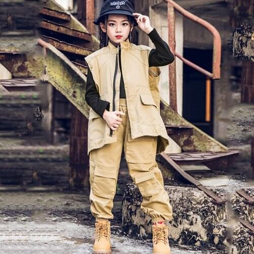New ChildrenS Jazz Dance Costume Loose Jacket Pants For Girls Hip Hop Street Dance Catwalk Show Performance Clothing DWY2641