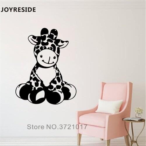 JOYRESIDE Giraffe Cute Wall Decal Little Giraffe Funny Wall Sticker Vinyl Decor Home Baby Bedroom Decor Interior Designed A964