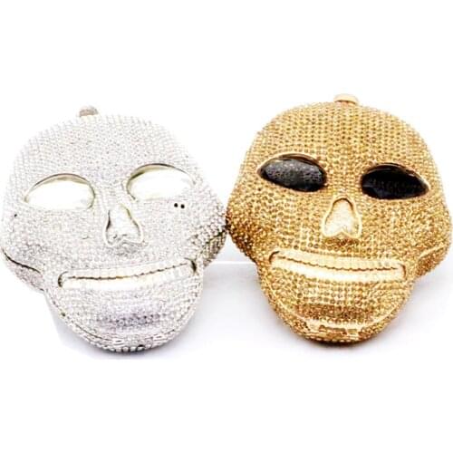 Fashoin Gold Shape Skull Purses and Crossbody Handbags Jewelry Case Luxury Designer Women Makeup Mini Shoulder Party Bag