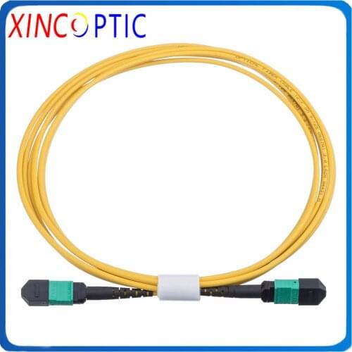 MPO Female to MPO F SMF 3.0mm Mini Fiber Optic Patch Cord,MPO/F-MPO/F-24C-3.0-SM-1M-LSZH-Yellow-A/B/C Type Fiber Jumper Cable