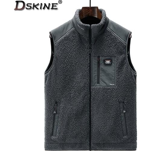 Men Winter Outwear Casual Outdoor Plus Velvet Sleeveless Teddy Cashmere Vest Jacket Men Autumn Casual Outfits Tactical Vest Men