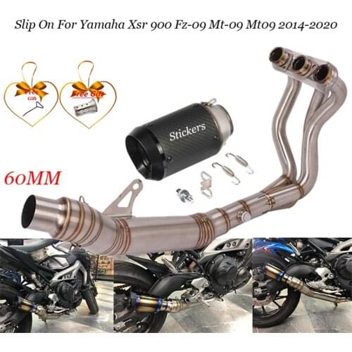 For Yamaha Mt09 Fz09 Tracer 900 Exhaust System Complete 60Mm Muffler Tip With Muffler Front Pipe Connection Pipe Connection