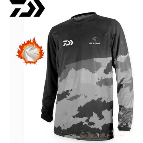 DAWIA Winter New Outdoor Sportswear Fishing Shirt Fleece Warm Hiking Fishing Quick Dry Breathable Fishing Clothes Sport Jacket