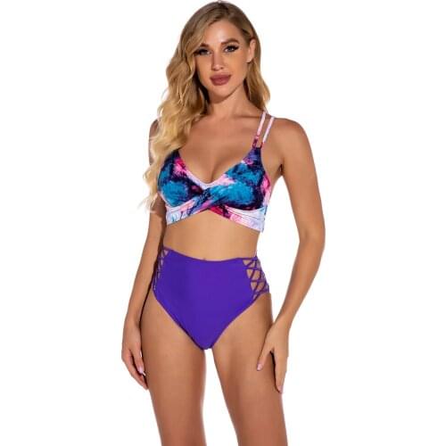 New Design Sexy Split Bikini Sea Beach Colorful Swimsuit