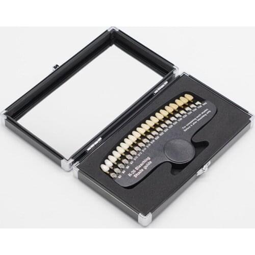 Teeth Whitening 3D Shade Guide Color Comparator With Mirror Dentistry Cold Light Description Bleaching Dental Plate 20 Colors