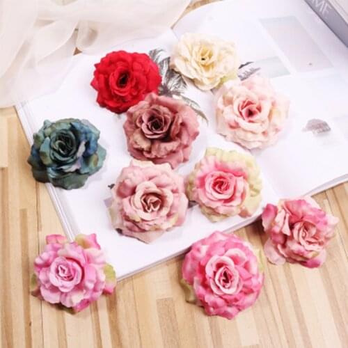 10pcs/lot Peony Artificial Flower head home Wedding Handmade DIY Decoration Handmade Gift Craft Wreath Silk party scrapbook