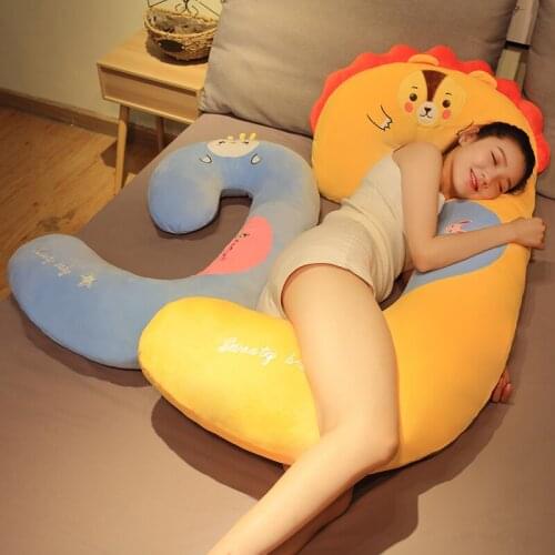 100cm Cartoon Animal Hook Shape Body Pillow Pregnant Woman Sleeping Long Pillows Leg Support Bed Decorative Cushions Home Decor