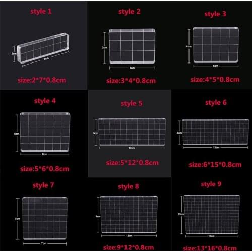 9 Sizes Clear Acrylic Stamp Block for DIY Crafts Card Making Decorations Scrapbooking Handmakes Use with Acrylic Stamps
