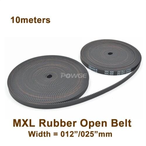 POWGE 10meters MXL Open Timing Belt Width 012" 025" MXL Rubber Synchronous Belt MXL Timing Pulley MXL-3 MXL-6.35